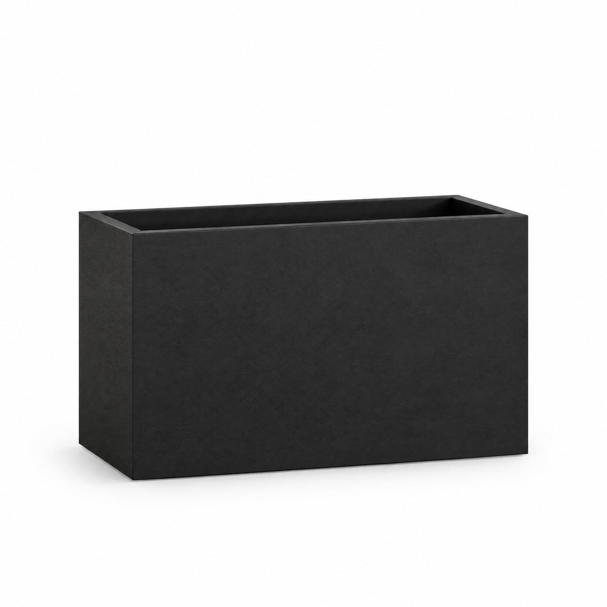 Urban Trough fiberglass planter in matte black