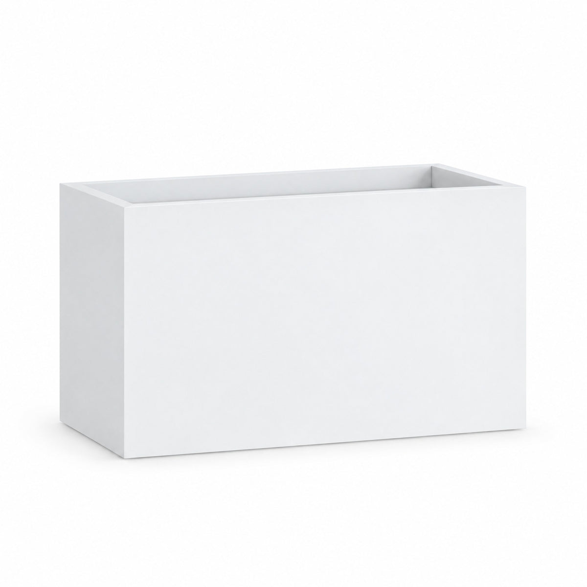 Urban Trough fiberglass planter in matte white