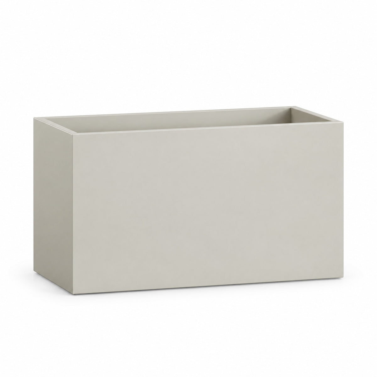 Urban Trough fiberglass planter in satin beige